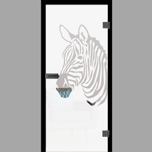 Zebra 2 Motive klar Glastür – Ganzglastür / Komplettset mit Zarge von Erkelenz