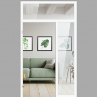 Windfangelement mit Seitenteil und Oberlicht für Zimmertüren DIN links - Blockrahmen / Typ 14 Windfangelement mit Seitenteil und Oberlicht für Zimmertüren DIN links - Blockrahmen / Typ 14