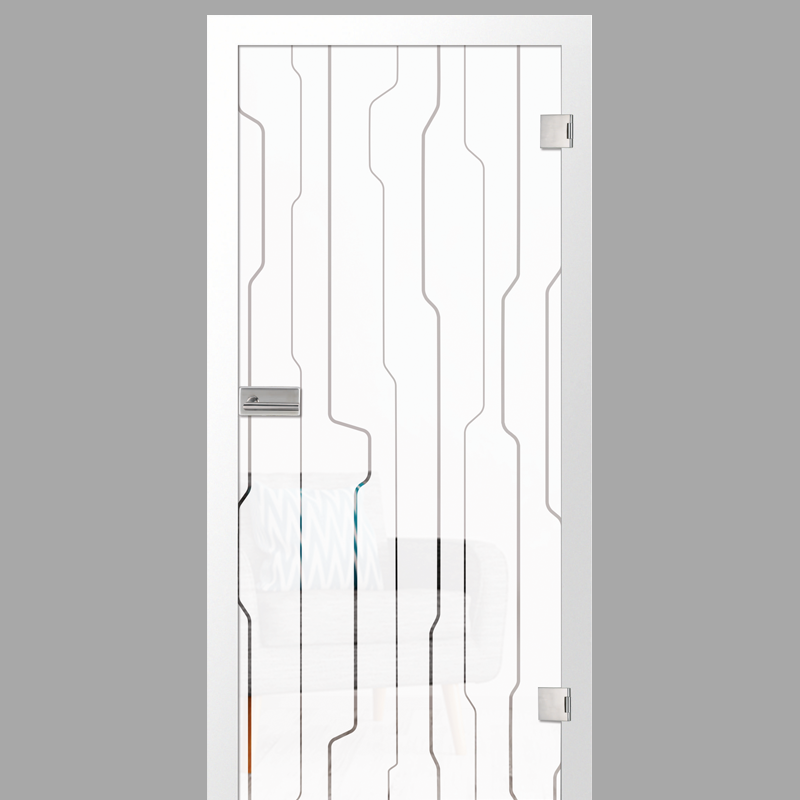 curves Motiv klar - Ganzglastüren / Glastüren mit Zarge Komplettset - Erkelenz