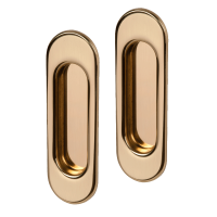 Exklusiv - Messing poliert - Schiebetürmuschel / Einlassgriffe Exklusiv - Messing poliert - Schiebetürmuschel / Einlassgriffe