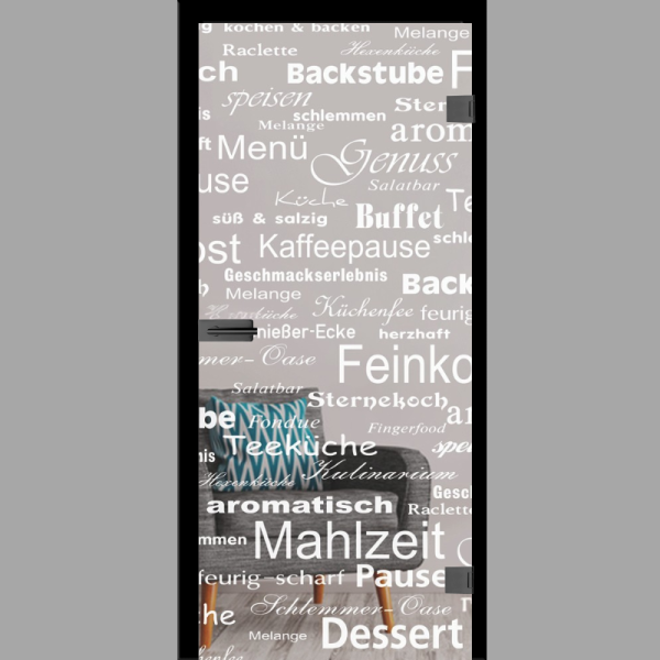 Picante Motiv matt Glastür – Ganzglastür / Komplettset mit Zarge von Erkelenz