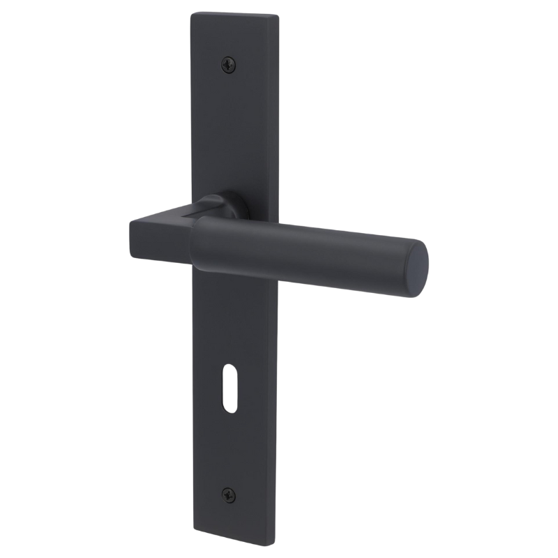 Alaska-LS - Schwarz matt - Türdrücker / Langschildbeschlag - Südmetall