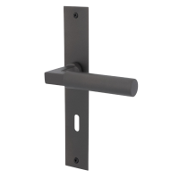 Alaska-LS - Schwarzstahl-Optik Plano - Türdrücker / Langschildbeschlag - Südmetall Alaska-LS - Schwarzstahl-Optik Plano - Türdrücker / Langschildbeschlag - Südmetall