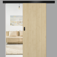 Natura Ahorn Schiebetür vor der Wand - CPL Oberfläche - Maserung aufrecht Natura Ahorn Schiebetür vor der Wand - CPL Oberfläche - Maserung aufrecht