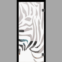 Zebra 1 Motiv klar Glastür – Ganzglastür / Komplettset mit Zarge von Erkelenz Zebra 1 Motiv klar Glastür – Ganzglastür / Komplettset mit Zarge von Erkelenz