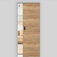 Risseiche Schiebetür in der Wand laufend - fühlbare CPL Oberfläche - Maserung Quer Risseiche Schiebetür in der Wand laufend - fühlbare CPL Oberfläche - Maserung Quer