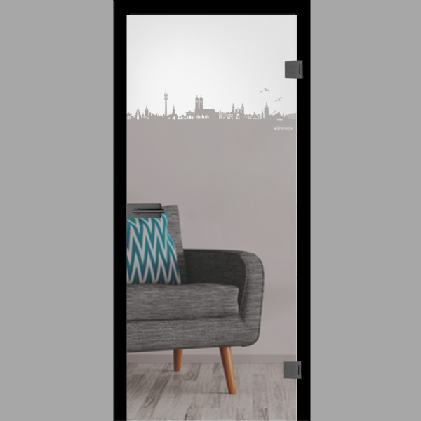 München Motiv matt Glastür – Ganzglastür / Komplettset mit Zarge von Erkelenz München Motiv matt Glastür – Ganzglastür / Komplettset mit Zarge von Erkelenz