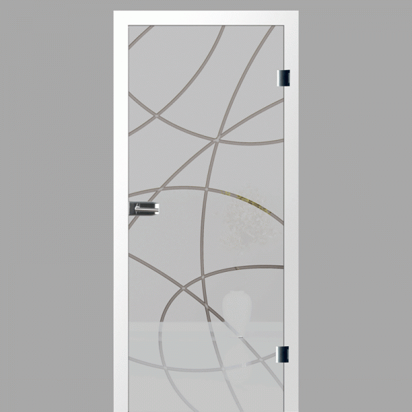 ER 14 Rillenschliff-Türen - Scheibe matt - Glastüren mit Zarge Komplettset