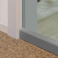 Absenkbare Bodendichtung für Glastüren | silberfarbig | nachrüstbar Absenkbare Bodendichtung für Glastüren | silberfarbig | nachrüstbar