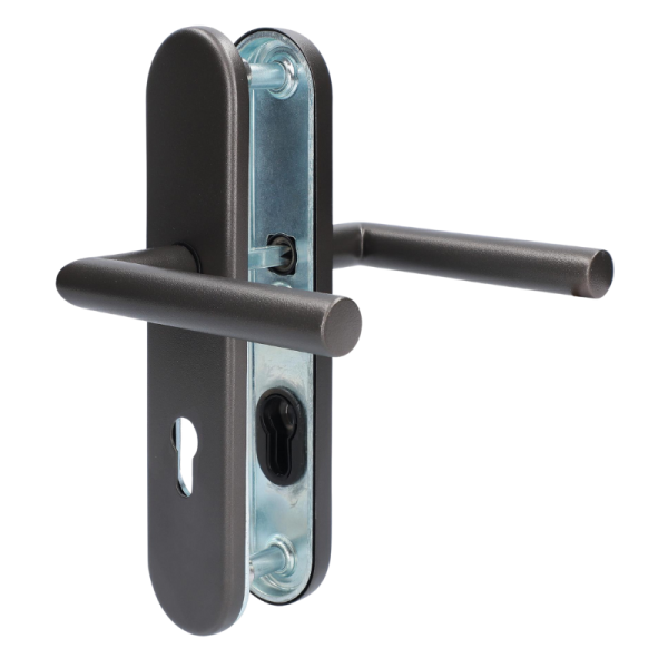 Sicura Ronny-LS/LS - Schwarzstahl-Optik - Drücker/Drücker - Schutzbeschlag für Wohnungstüren Sicura Ronny-LS/LS - Schwarzstahl-Optik - Drücker/Drücker - Schutzbeschlag für Wohnungstüren