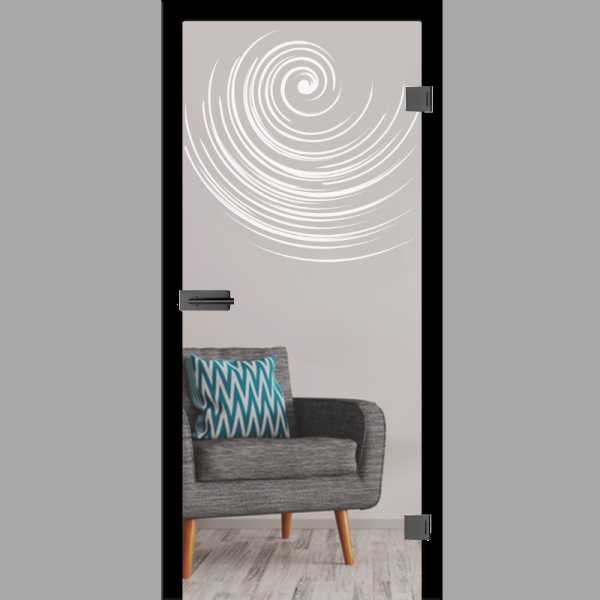 Swirl 1 Mattprint - Ganzglastüren / Glastüren mit Zarge Komplettset - Erkelenz