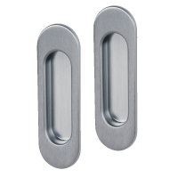 Exklusiv - Chrom-satiniert - Schiebetürmuschel / Einlassgriffe Exklusiv - Chrom-satiniert - Schiebetürmuschel / Einlassgriffe