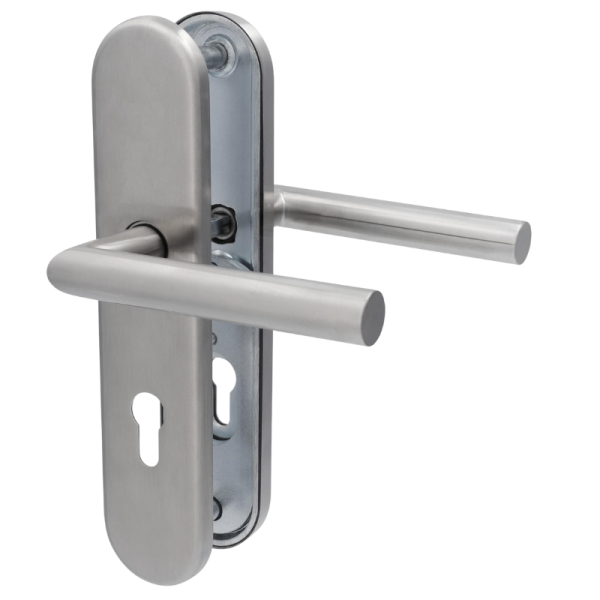 Sicura Ronny-LS/LS - Edelstahl satiniert - Drücker/Drücker - Schutzbeschlag für Wohnungstüren Sicura Ronny-LS/LS - Edelstahl satiniert - Drücker/Drücker - Schutzbeschlag für Wohnungstüren