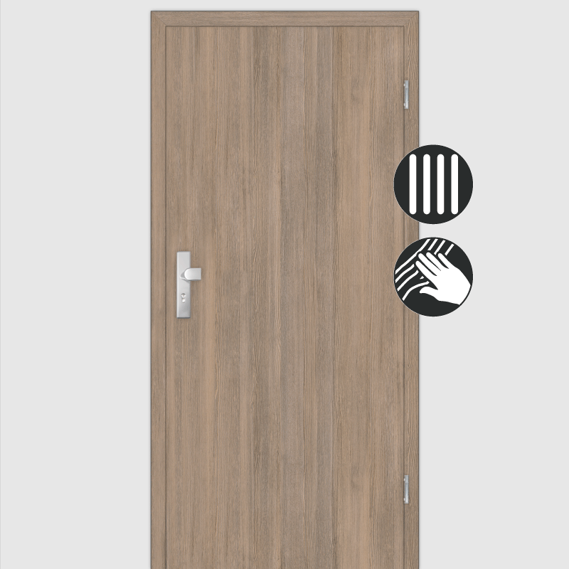 Lärche Dunkel Wohnungstüren / Schallschutztüren mit Zarge CPL Maserung Aufrecht