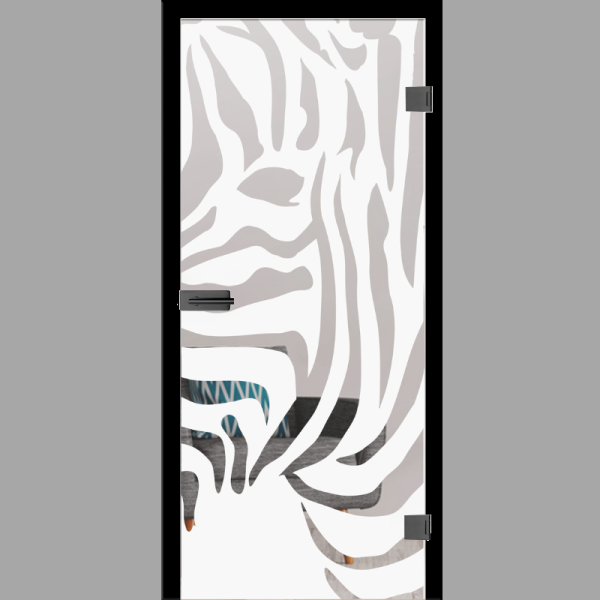 Zebra 1 Motiv klar Glastür – Ganzglastür / Komplettset mit Zarge von Erkelenz