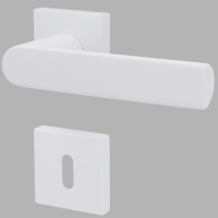 Korsika - R - Weiß matt Struktur - Türklinke / Rosettengarnitur Korsika - R - Weiß matt Struktur - Türklinke / Rosettengarnitur