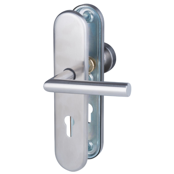 Sicura Ronny-LS/LS - Edelstahl satiniert - Knopf/Drücker - Schutzbeschlag für Wohnungstüren Sicura Ronny-LS/LS - Edelstahl satiniert - Knopf/Drücker - Schutzbeschlag für Wohnungstüren