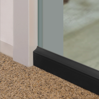 Absenkbare Bodendichtung für Glastüren | schwarz | nachrüstbar Absenkbare Bodendichtung für Glastüren | schwarz | nachrüstbar