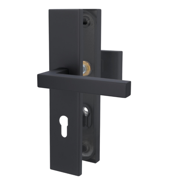 Sicura Galina II Square - Schwarz matt - Griffplatte/Drücker - Schutzbeschlag für Wohnungstüren Sicura Galina II Square - Schwarz matt - Griffplatte/Drücker - Schutzbeschlag für Wohnungstüren