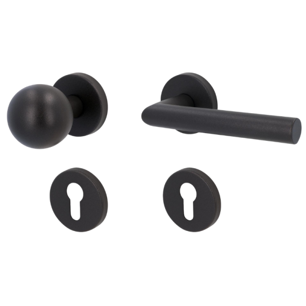 Ronny-R - Schwarzstahl-Optik - Türdrücker für Wohnungseingangstüren - Südmetall