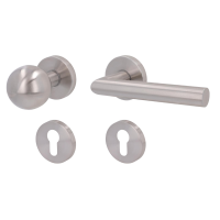 Ronny-R - Edelstahl satiniert - Drückergarnitur für Wohnungseingangstüren - Südmetall Ronny-R - Edelstahl satiniert - Drückergarnitur für Wohnungseingangstüren - Südmetall