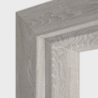 Eiche grau gekälkt Durchgangszarge - CPL Maserung RK 60 gerade Rundkante Eiche grau gekälkt Durchgangszarge - CPL Maserung RK 60 gerade Rundkante