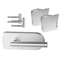 Glastürbeschlag : Tondo inkl. Bänder- Edelstahl - Beschlagset für Glastüren Glastürbeschlag : Tondo inkl. Bänder- Edelstahl - Beschlagset für Glastüren