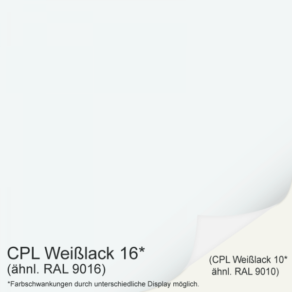Weißlack 16 Mustertafel für Zimmertüren & Türzargen CPL RAL 9016 - tuerenmarkt24