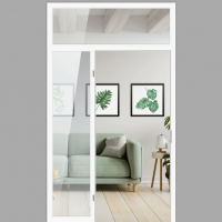 Windfangelement mit Seitenteil und Oberlicht für Zimmertüren DIN links - Blockrahmen / Typ 12 Windfangelement mit Seitenteil und Oberlicht für Zimmertüren DIN links - Blockrahmen / Typ 12