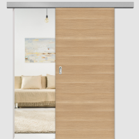 Eiche Natur Schiebetür inkl. Softclose & Türdämpfer CPL Maserung Quer Eiche Natur Schiebetür inkl. Softclose & Türdämpfer CPL Maserung Quer