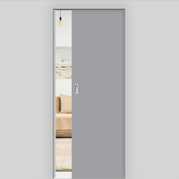 Lavagrau Schiebetür in der Wand laufend - CPL RAL 7037