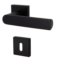 Korsika - R - Schwarz matt Struktur - Türklinke / Rosettengarnitur - Südmetall Korsika - R - Schwarz matt Struktur - Türklinke / Rosettengarnitur - Südmetall