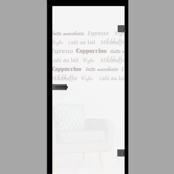 Cafe Motiv klar Glastür – Ganzglastür / Komplettset mit Zarge von Erkelenz
