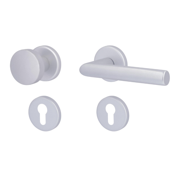 Ronny-R - Alu F1 Perl.-sat. - Vario Star Baisc - Türdrücker für Wohnungseingangstüren - Südmetall