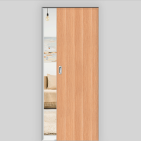 Eiche Natur Schiebetür in der Wand laufend - fühlbare CPL Oberfläche - Maserung Aufrecht Eiche Natur Schiebetür in der Wand laufend - fühlbare CPL Oberfläche - Maserung Aufrecht