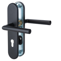 Sicura Ronny-LS/LS - Schwarz matt - Drücker/Drücker - Schutzbeschlag für Wohnungstüren Sicura Ronny-LS/LS - Schwarz matt - Drücker/Drücker - Schutzbeschlag für Wohnungstüren