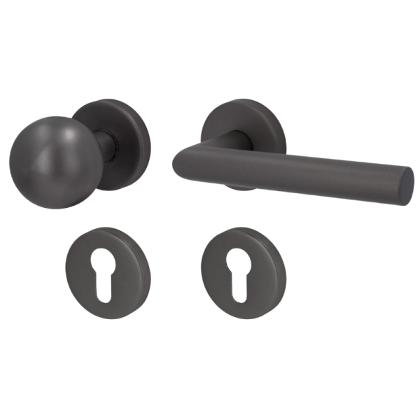 Ronny-R - Graphit grau - Türdrücker für Wohnungseingangstüren - Südmetall