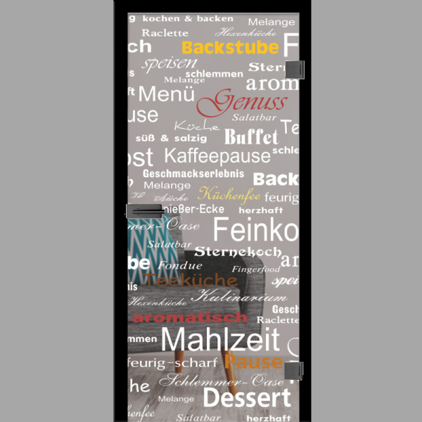 Picante Mattprint - Ganzglastüren / Glastüren mit Zarge Komplettset - Erkelenz