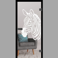 Zebra 2 Motive matt Glastür – Ganzglastür / Komplettset mit Zarge von Erkelenz Zebra 2 Motive matt Glastür – Ganzglastür / Komplettset mit Zarge von Erkelenz