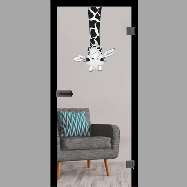Giraffe Mattprint - Ganzglastüren / Glastüren mit Zarge Komplettset - Erkelenz
