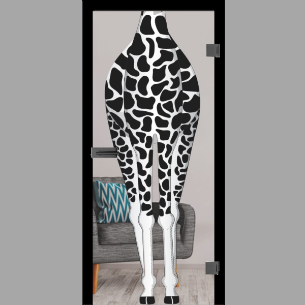 Giraffe 1 Mattprint - Ganzglastüren / Glastüren mit Zarge Komplettset - Erkelenz