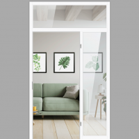 Windfangelement mit Seitenteil und Oberlicht für Zimmertüren DIN rechts - Blockrahmen / Typ 15 Windfangelement mit Seitenteil und Oberlicht für Zimmertüren DIN rechts - Blockrahmen / Typ 15