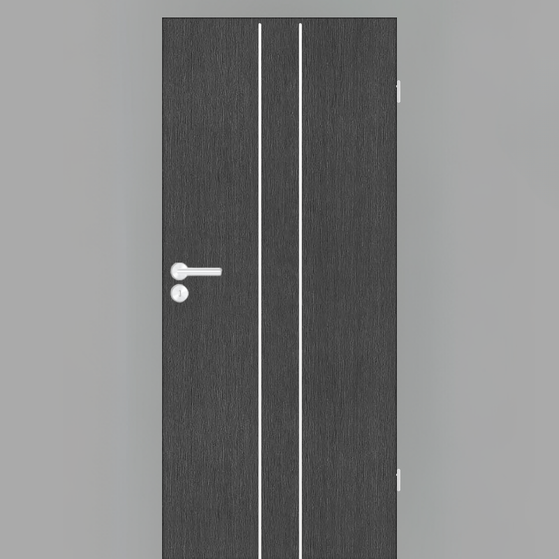 Esche Anthrazit Tür mit Lisenen Typ 6A weiß CPL Maserung Aufrecht