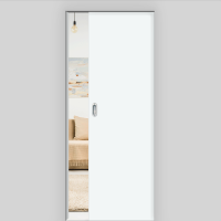 Weißlack matt Schiebetür in der Wand laufend - G-TEC RAL 9016 Verkehrsweiß Weißlack matt Schiebetür in der Wand laufend - G-TEC RAL 9016 Verkehrsweiß