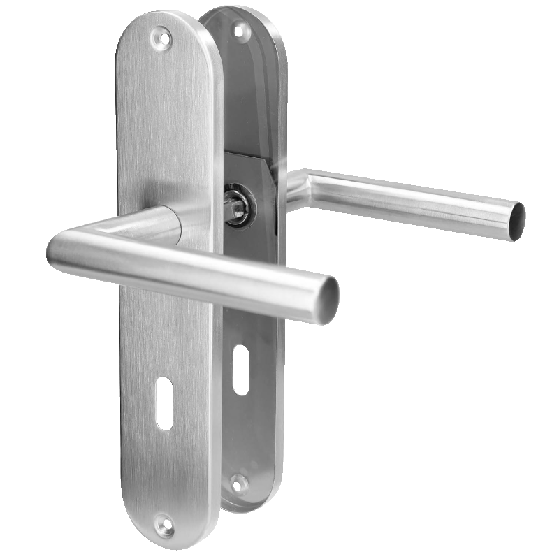 Conte-LS - Edelstahl satiniert - Türdrücker / Langschildbeschlag - Südmetall