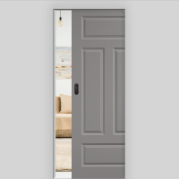 Elegance 04-Q Schiebetür in der Wand laufend - Landhaustür / Stiltür RAL 7073 Lavagrau Elegance 04-Q Schiebetür in der Wand laufend - Landhaustür / Stiltür RAL 7073 Lavagrau