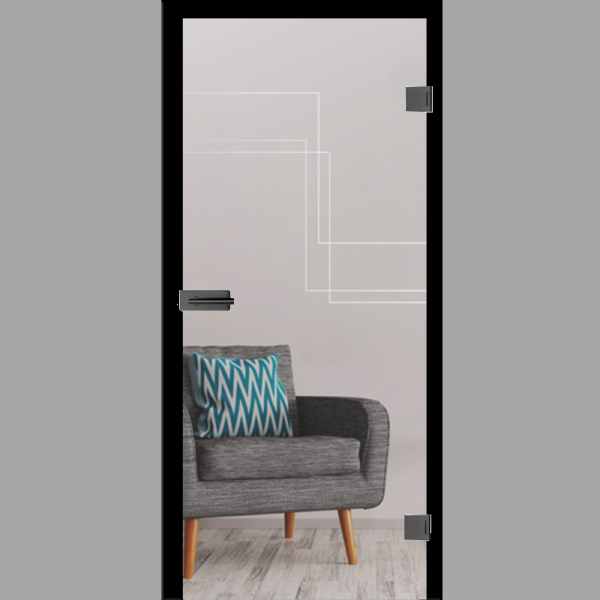 Corner 1 Mattprint - Ganzglastüren / Glastüren mit Zarge Komplettset - Erkelenz