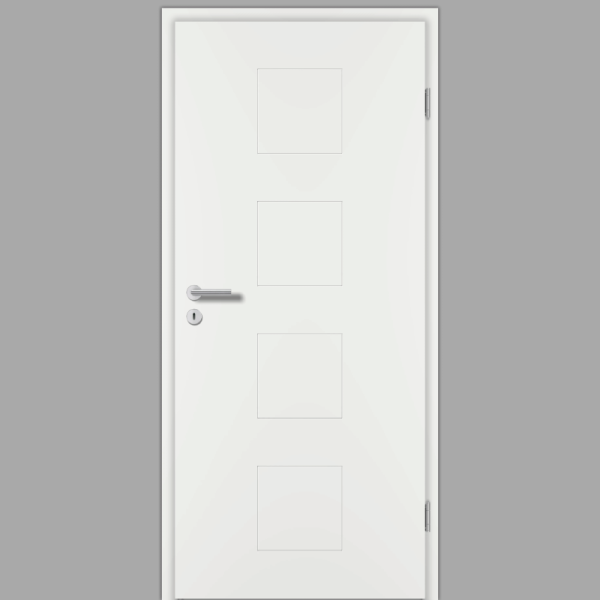 Riva RI5 Zimmertür / Innentür Weiss RAL 9016 mit Zarge CPL Weißlack