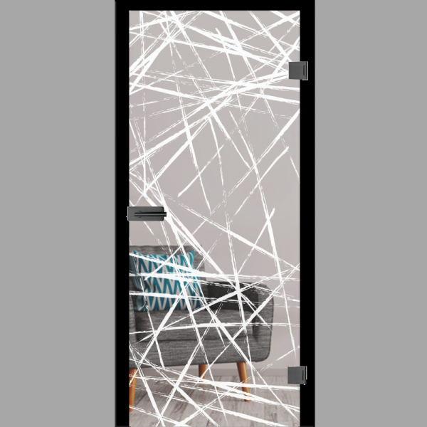 Brush 3 Mattprint - Ganzglastüren / Glastüren mit Zarge Komplettset - Erkelenz